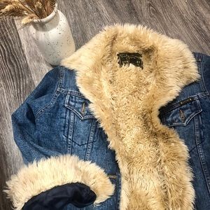 Lucky Brand / Vintage Teddy 🧸 Denim Jacket